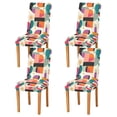 thumbnail image 1 of Yayeee 4 Pack Dining Chair Covers Stretch Parson Chairs Slipcovers Seat Protector, Beige Abstract, 1 of 6