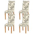 thumbnail image 1 of Yayeee 4 Pack Dining Chair Covers Stretch Parson Chairs Slipcovers Seat Protector, Beige Birds, 1 of 6