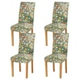 thumbnail image 1 of Yayeee 4 Pack Dining Chair Covers Stretch Parson Chairs Slipcovers Seat Protector, Beige Floral Garden, 1 of 6