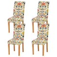 thumbnail image 1 of Yayeee 4 Pack Dining Chair Covers Stretch Parson Chairs Slipcovers Seat Protector, Beige Floral, 1 of 6