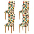 thumbnail image 1 of Yayeee 4 Pack Dining Chair Covers Stretch Parson Chairs Slipcovers Seat Protector, Beige Geometric, 1 of 6