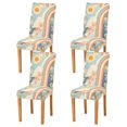 thumbnail image 1 of Yayeee 4 Pack Dining Chair Covers Stretch Parson Chairs Slipcovers Seat Protector, Beige Rainbow Clouds, 1 of 6