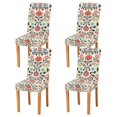 thumbnail image 1 of Yayeee 4 Pack Dining Chair Covers Stretch Parson Chairs Slipcovers Seat Protector, Beige Red Floral, 1 of 6