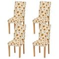 thumbnail image 1 of Yayeee 4 Pack Dining Chair Covers Stretch Parson Chairs Slipcovers Seat Protector, Beige Sunflower Pattern, 1 of 6