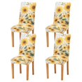 thumbnail image 1 of Yayeee 4 Pack Dining Chair Covers Stretch Parson Chairs Slipcovers Seat Protector, Beige Sunflowers, 1 of 6