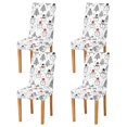 thumbnail image 1 of Yayeee 4 Pack Dining Chair Covers Stretch Parson Chairs Slipcovers Seat Protector, Black Cartoon Snowmen, 1 of 6