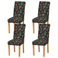 thumbnail image 1 of Yayeee 4 Pack Dining Chair Covers Stretch Parson Chairs Slipcovers Seat Protector, Black Christmas Tree Pattern, 1 of 6