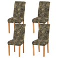 thumbnail image 1 of Yayeee 4 Pack Dining Chair Covers Stretch Parson Chairs Slipcovers Seat Protector, Black Flower Pattern, 1 of 6
