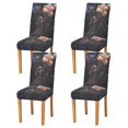 thumbnail image 1 of Yayeee 4 Pack Dining Chair Covers Stretch Parson Chairs Slipcovers Seat Protector, Black Watercolor Space, 1 of 6