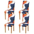 thumbnail image 1 of Yayeee 4 Pack Dining Chair Covers Stretch Parson Chairs Slipcovers Seat Protector, Blue Abstract Wavy, 1 of 6