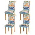 thumbnail image 1 of Yayeee 4 Pack Dining Chair Covers Stretch Parson Chairs Slipcovers Seat Protector, Blue Goldfish Bowl, 1 of 6