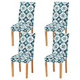 thumbnail image 1 of Yayeee 4 Pack Dining Chair Covers Stretch Parson Chairs Slipcovers Seat Protector, Blue Mosaic Pattern, 1 of 6