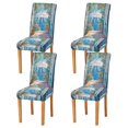 thumbnail image 1 of Yayeee 4 Pack Dining Chair Covers Stretch Parson Chairs Slipcovers Seat Protector, Blue Sea, 1 of 6