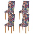thumbnail image 1 of Yayeee 4 Pack Dining Chair Covers Stretch Parson Chairs Slipcovers Seat Protector, Blue Vibrant Leaves Pattern, 1 of 6