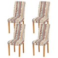 thumbnail image 1 of Yayeee 4 Pack Dining Chair Covers Stretch Parson Chairs Slipcovers Seat Protector, Brown Abstract Dots, 1 of 6