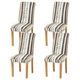 thumbnail image 1 of Yayeee 4 Pack Dining Chair Covers Stretch Parson Chairs Slipcovers Seat Protector, Brown Abstract Stripes, 1 of 6