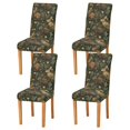 thumbnail image 1 of Yayeee 4 Pack Dining Chair Covers Stretch Parson Chairs Slipcovers Seat Protector, Brown Floral Rabbits Pattern, 1 of 6