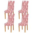 thumbnail image 1 of Yayeee 4 Pack Dining Chair Covers Stretch Parson Chairs Slipcovers Seat Protector, Bunny Love Blooms, 1 of 6