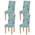 thumbnail image 1 of Yayeee 4 Pack Dining Chair Covers Stretch Parson Chairs Slipcovers Seat Protector, Cartoon Capybaras, 1 of 6