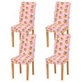 thumbnail image 1 of Yayeee 4 Pack Dining Chair Covers Stretch Parson Chairs Slipcovers Seat Protector, Cartoon Oranges, 1 of 6