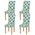 thumbnail image 1 of Yayeee 4 Pack Dining Chair Covers Stretch Parson Chairs Slipcovers Seat Protector, Christmas Dog Paws Pattern, 1 of 6
