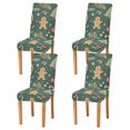 thumbnail image 1 of Yayeee 4 Pack Dining Chair Covers Stretch Parson Chairs Slipcovers Seat Protector, Christmas Gingerbread, 1 of 6