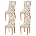 thumbnail image 1 of Yayeee 4 Pack Dining Chair Covers Stretch Parson Chairs Slipcovers Seat Protector, Cute Vegetables, 1 of 6