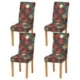 thumbnail image 1 of Yayeee 4 Pack Dining Chair Covers Stretch Parson Chairs Slipcovers Seat Protector, Dark Tartan Pattern, 1 of 6