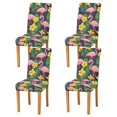 thumbnail image 1 of Yayeee 4 Pack Dining Chair Covers Stretch Parson Chairs Slipcovers Seat Protector, Flamingo Pattern, 1 of 6