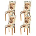thumbnail image 1 of Yayeee 4 Pack Dining Chair Covers Stretch Parson Chairs Slipcovers Seat Protector, Floral Cow, 1 of 6
