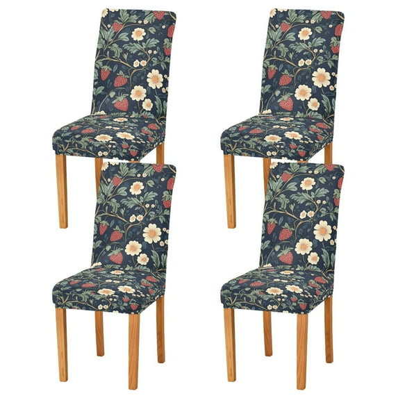 Yayeee 4 Pack Dining Chair Covers Stretch Parson Chairs Slipcovers Seat Protector, Floral Raspberry Pattern
