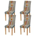 thumbnail image 1 of Yayeee 4 Pack Dining Chair Covers Stretch Parson Chairs Slipcovers Seat Protector, Geometric Stripes, 1 of 6
