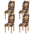 thumbnail image 1 of Yayeee 4 Pack Dining Chair Covers Stretch Parson Chairs Slipcovers Seat Protector, Gold Flower, 1 of 6