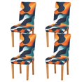 thumbnail image 1 of Yayeee 4 Pack Dining Chair Covers Stretch Parson Chairs Slipcovers Seat Protector, Green Abstract Wavy, 1 of 6