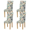 thumbnail image 1 of Yayeee 4 Pack Dining Chair Covers Stretch Parson Chairs Slipcovers Seat Protector, Green Art Pattern, 1 of 6