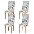 thumbnail image 1 of Yayeee 4 Pack Dining Chair Covers Stretch Parson Chairs Slipcovers Seat Protector, Green Floral Cranes Pattern, 1 of 6