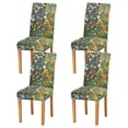 thumbnail image 1 of Yayeee 4 Pack Dining Chair Covers Stretch Parson Chairs Slipcovers Seat Protector, Green Floral Garden, 1 of 6