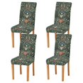 thumbnail image 1 of Yayeee 4 Pack Dining Chair Covers Stretch Parson Chairs Slipcovers Seat Protector, Green Flowers Pattern, 1 of 6