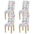 thumbnail image 1 of Yayeee 4 Pack Dining Chair Covers Stretch Parson Chairs Slipcovers Seat Protector, Green Geometric, 1 of 6