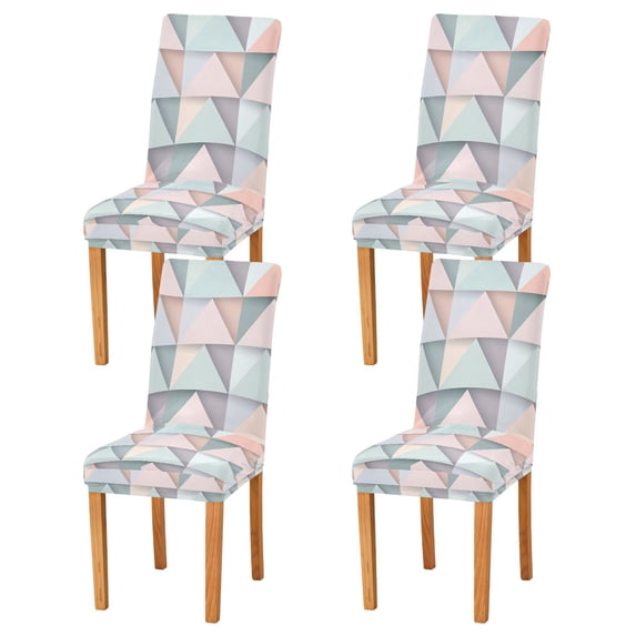 Yayeee 4 Pack Dining Chair Covers Stretch Parson Chairs Slipcovers Seat Protector, Green Geometric