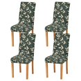 thumbnail image 1 of Yayeee 4 Pack Dining Chair Covers Stretch Parson Chairs Slipcovers Seat Protector, Green Leaves, 1 of 6