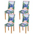thumbnail image 1 of Yayeee 4 Pack Dining Chair Covers Stretch Parson Chairs Slipcovers Seat Protector, Green Seaside, 1 of 6