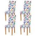 thumbnail image 1 of Yayeee 4 Pack Dining Chair Covers Stretch Parson Chairs Slipcovers Seat Protector, Green Simple Triangles, 1 of 6