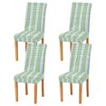 thumbnail image 1 of Yayeee 4 Pack Dining Chair Covers Stretch Parson Chairs Slipcovers Seat Protector, Green Stripe Pattern, 1 of 6