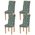 thumbnail image 1 of Yayeee 4 Pack Dining Chair Covers Stretch Parson Chairs Slipcovers Seat Protector, Green Vibrant Forest Pattern, 1 of 6