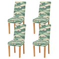 thumbnail image 1 of Yayeee 4 Pack Dining Chair Covers Stretch Parson Chairs Slipcovers Seat Protector, Green Wave Pattern, 1 of 6