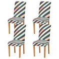 thumbnail image 1 of Yayeee 4 Pack Dining Chair Covers Stretch Parson Chairs Slipcovers Seat Protector, Isometric Green, 1 of 6