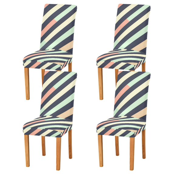 Yayeee 4 Pack Dining Chair Covers Stretch Parson Chairs Slipcovers Seat Protector, Isometric Green