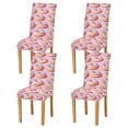 thumbnail image 1 of Yayeee 4 Pack Dining Chair Covers Stretch Parson Chairs Slipcovers Seat Protector, Light Pink Doughnuts, 1 of 6