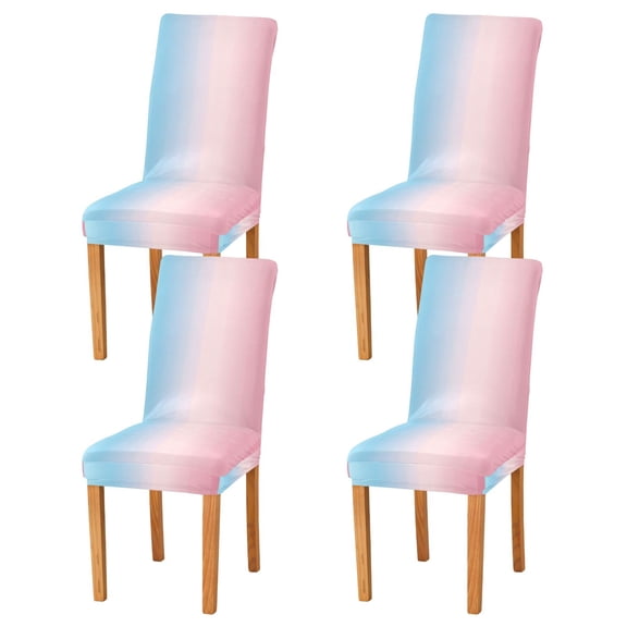Yayeee 4 Pack Dining Chair Covers Stretch Parson Chairs Slipcovers Seat Protector, Light Pink Gradient